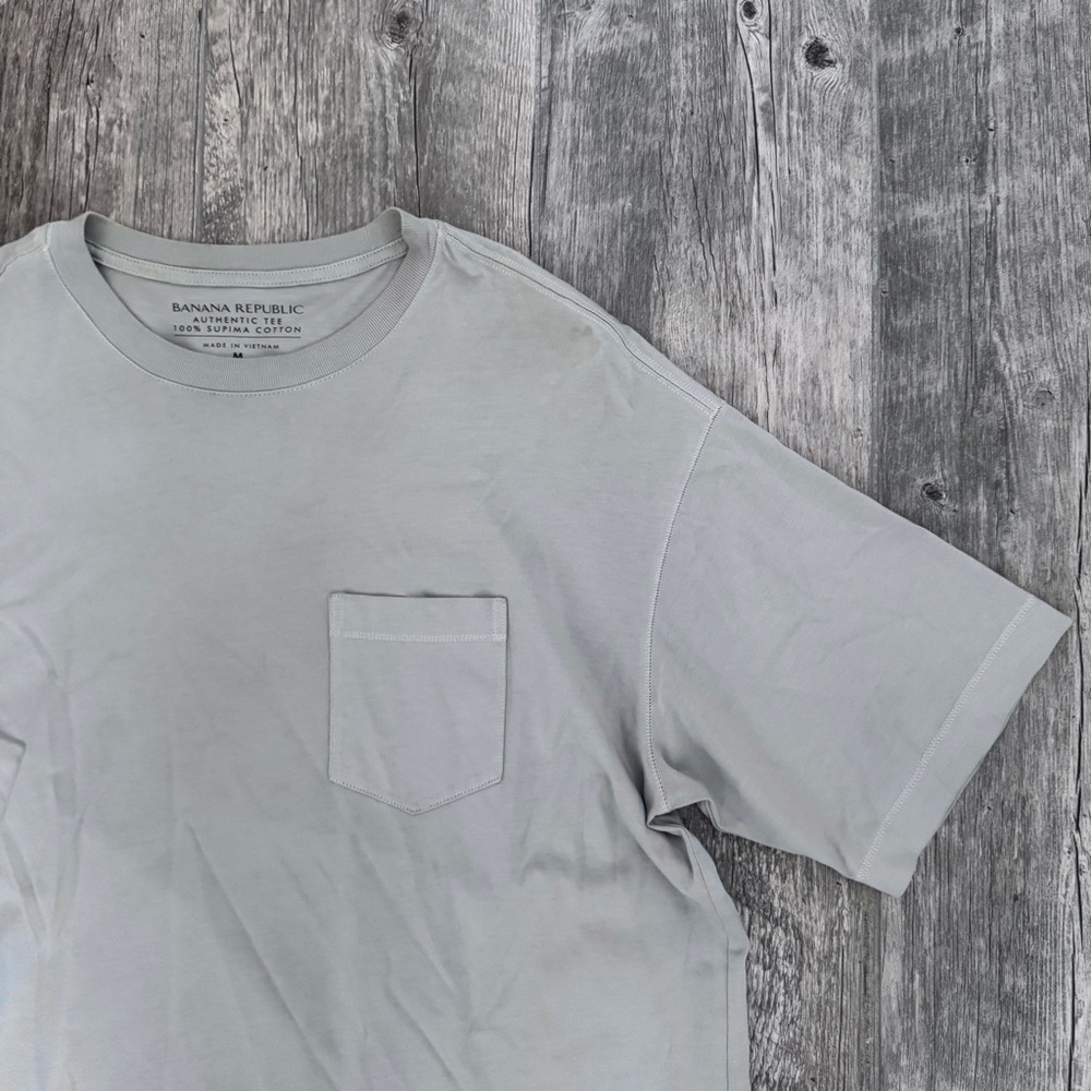 Banana Republic Gray Men's Pocket Tee T-Shirt Short Sleeve Medium Supima Cotton